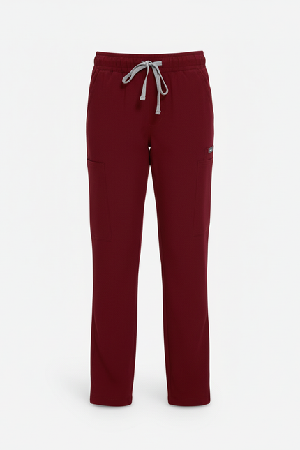 Pantalon Cargo Bordeaux Coton Droit Élastique Enfant - vue 3