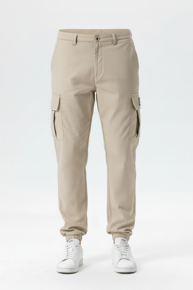 Pantalon Cargo Beige Décontracté Ample Homme Multipoches - Toile - vue 3