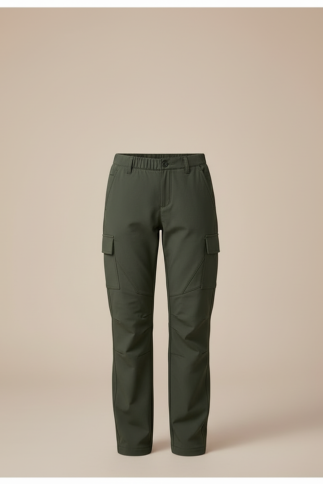 Pantalon Cargo Vert Militaire Ample Décontracté Enfant - Kaki Polyester - vue 3