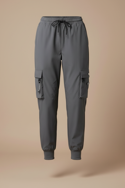 Pantalon Cargo Femme Gris Jogger Ripstop - Polyester - vue 3