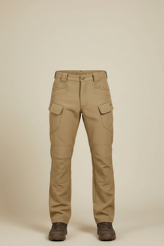 Pantalon Cargo Homme Tactique Multipoches Beige - Polyester - vue 3