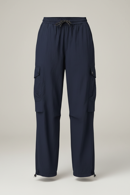 Pantalon Cargo Fluide Bleu Marine Légère Femme - Polyester - vue 3