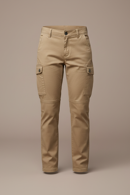 Pantalon Cargo Beige Enfant Coupe Droite Multipoches - Toile - vue 3