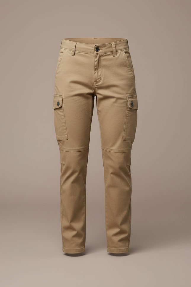 Pantalon Cargo Beige Enfant Coupe Droite Multipoches - Toile - vue 3