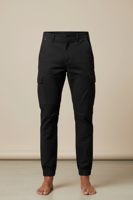 Pantalon Cargo Noir Homme Coton Jogger Décontracté - vue 3