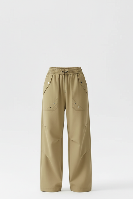 Pantalon Cargo Kaki Ample Décontracté Fluide Femme - Polyester - vue 3