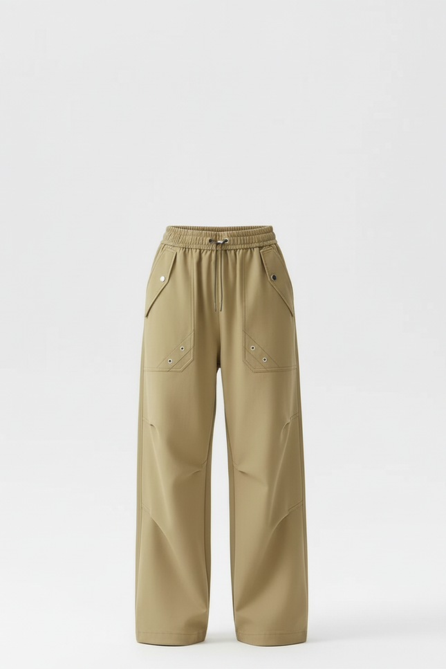 Pantalon Cargo Kaki Ample Décontracté Fluide Femme - Polyester - vue 3