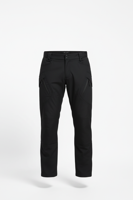 Pantalon Cargo Noir Homme Tactique Multipoches Slim - Polyester - vue 3