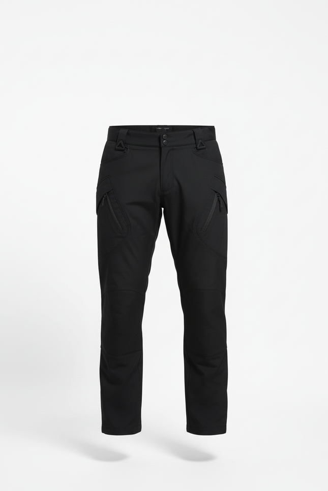 Pantalon Cargo Noir Homme Tactique Multipoches Slim - Polyester - vue 3