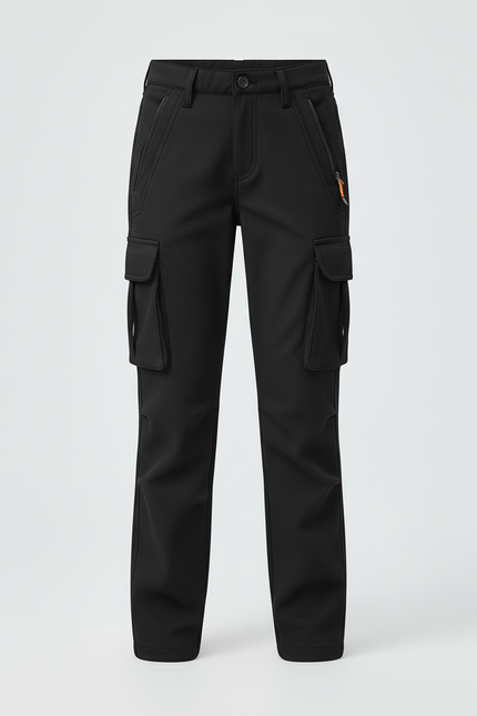 Pantalon Cargo Noir Ample Doublé Enfant - Polyester - vue 3