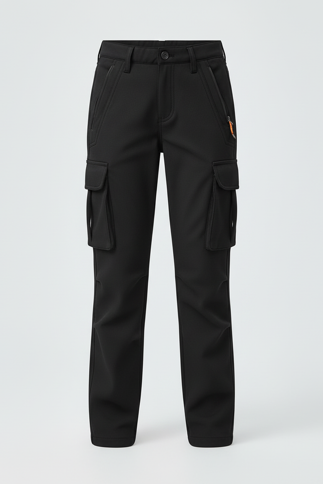 Pantalon Cargo Noir Ample Doublé Enfant - Polyester - vue 3