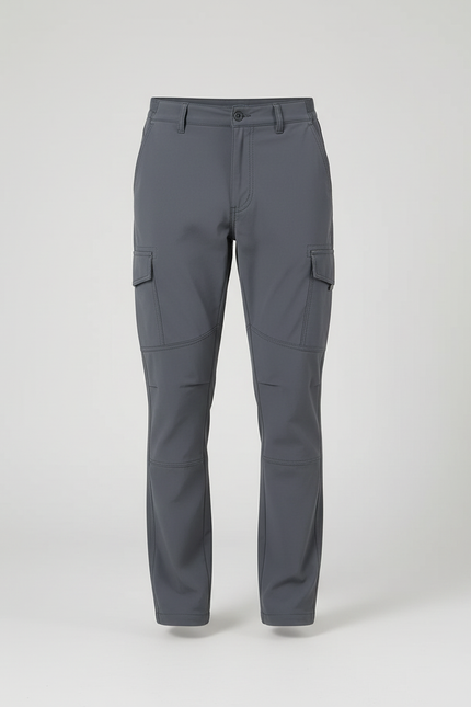 Pantalon Cargo Gris Droit Homme Multipoches Décontracté - Polyester - vue 3