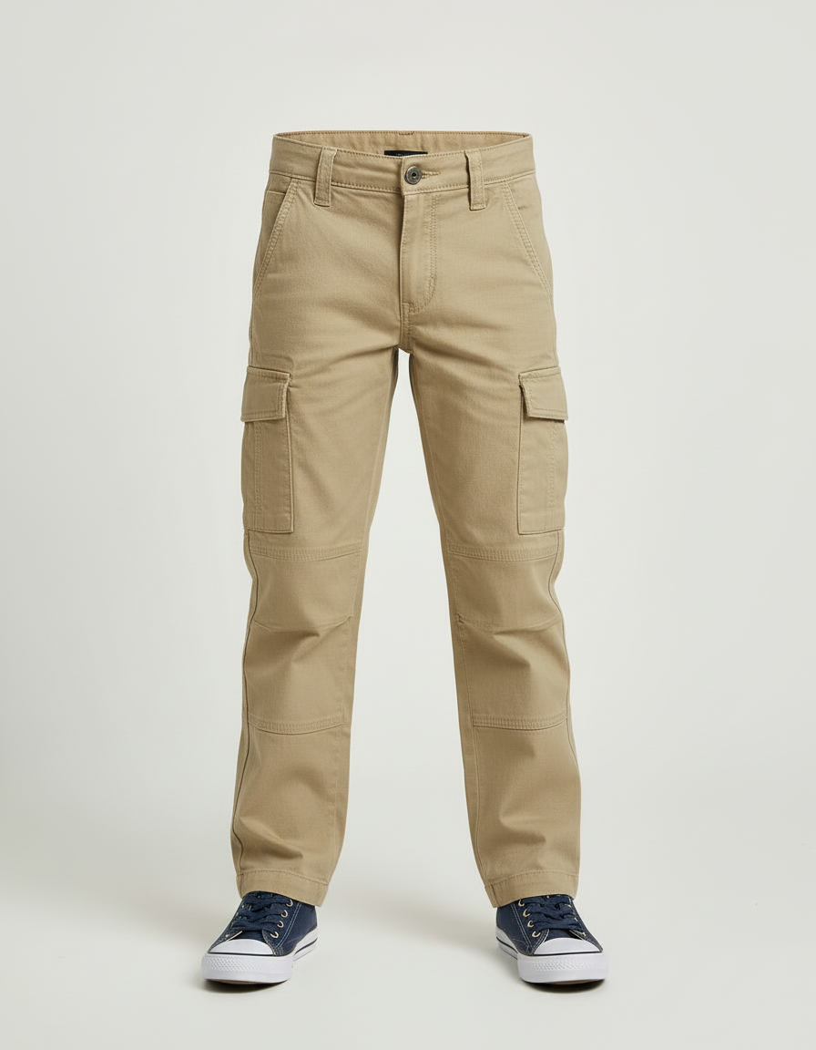 Pantalon Cargo Beige Garçon Multipoches Décontracté - Coton - vue 2