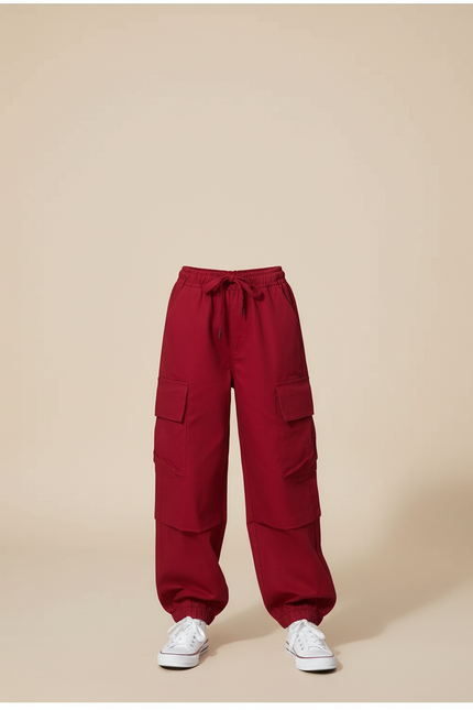 Pantalon Cargo Bordeaux - Gabardine - vue 3
