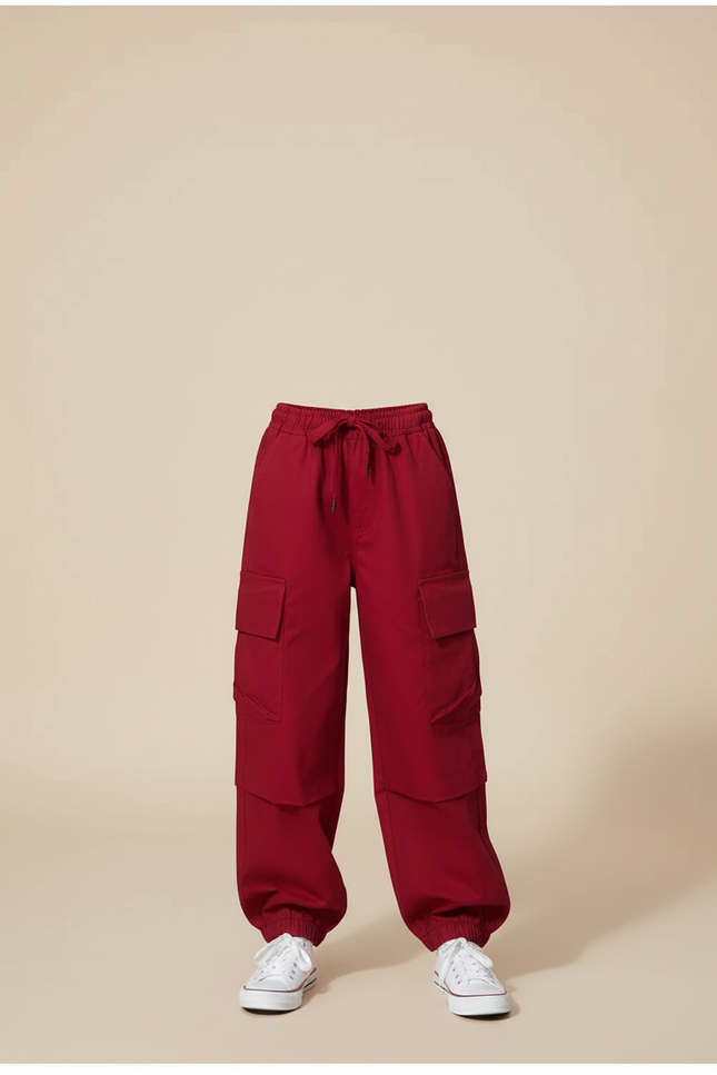 Pantalon Cargo Bordeaux - Gabardine - vue 3