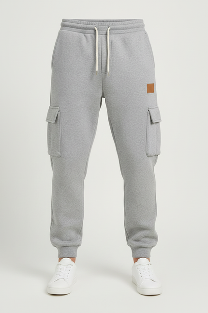 Pantalon Cargo Gris Jogging Ample Décontracté Homme - Molleton - vue 3