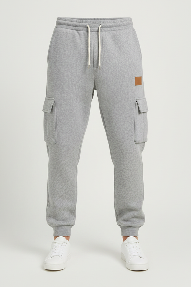 Pantalon Cargo Gris Jogging Ample Décontracté Homme - Molleton - vue 3