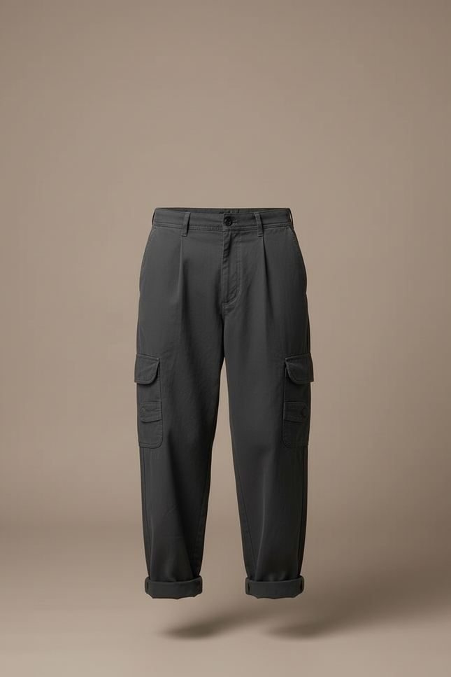Pantalon Cargo Ample Gris Homme Décontracté Coton - Toile - vue 3