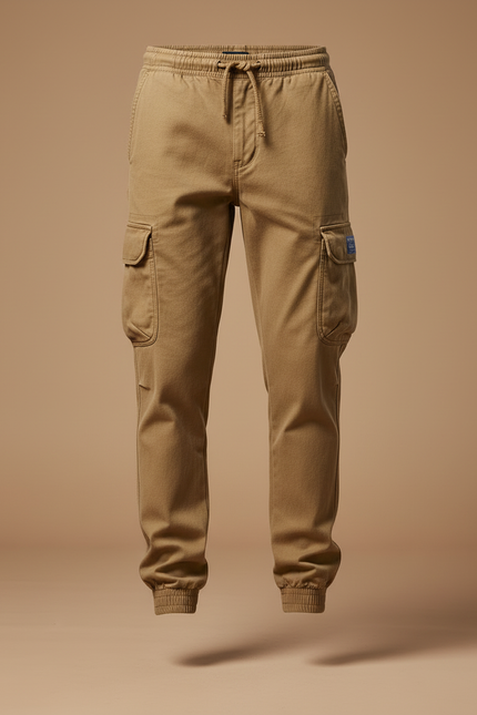 Pantalon Cargo Homme Marron Coton Multipoches Décontracté - vue 3