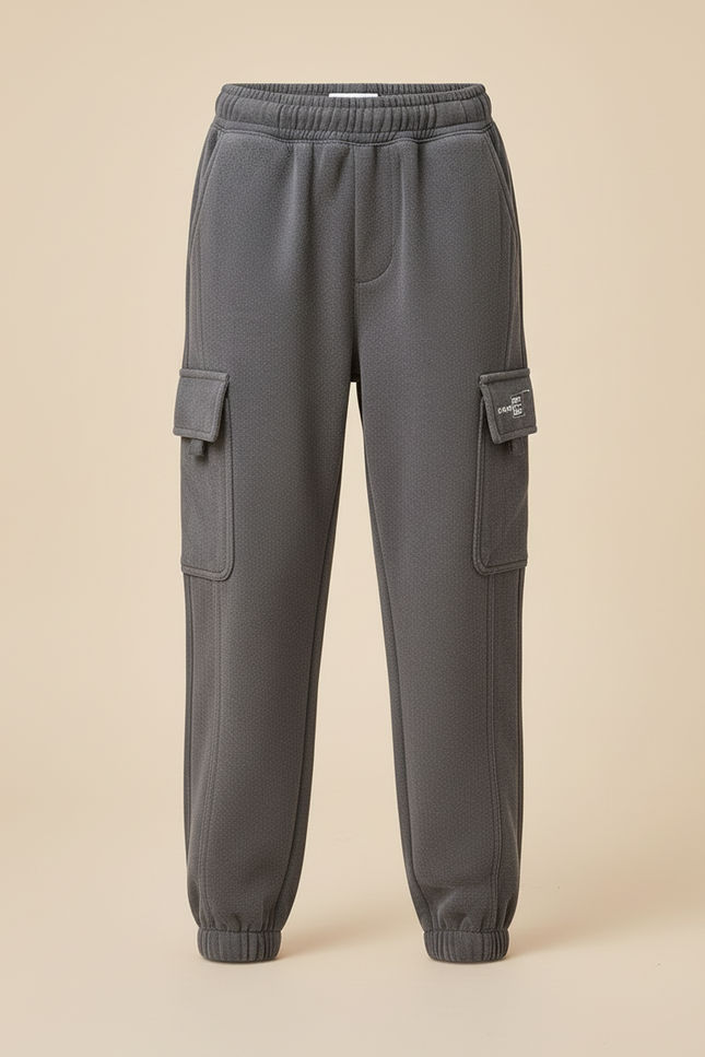Pantalon Cargo Gris Enfant Molletonné Décontracté - vue 3