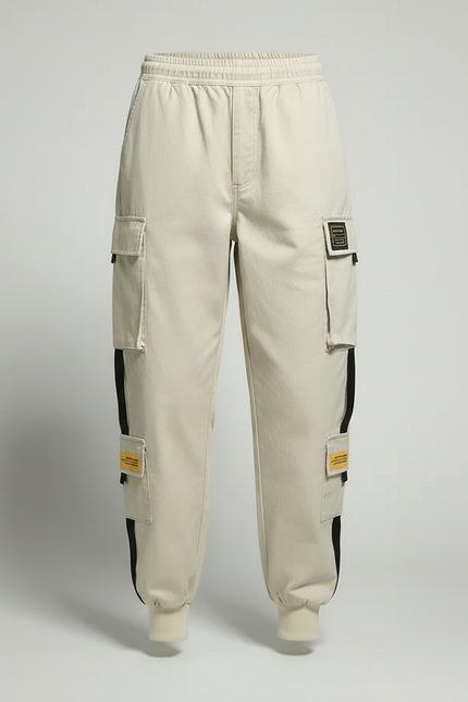 Pantalon Cargo Beige Ample Coton Casual Streetwear Femme - vue 3
