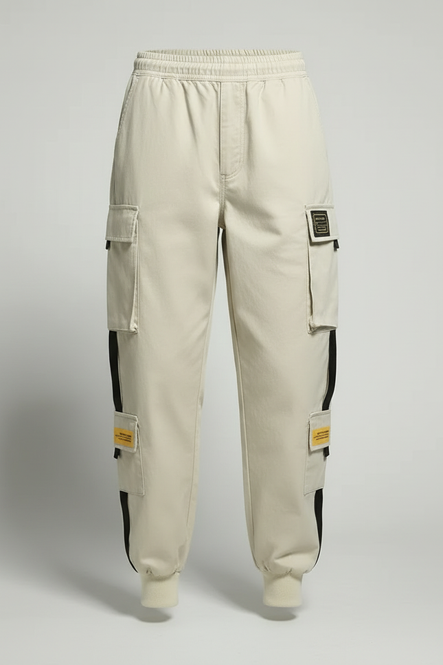 Pantalon Cargo Beige Ample Coton Casual Streetwear Femme - vue 3