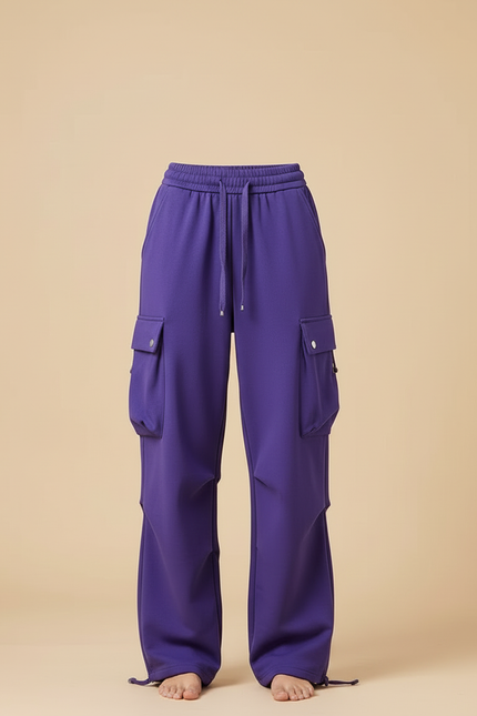 Pantalon Cargo Violet Ample Décontracté Sport Femme - Molleton - vue 3