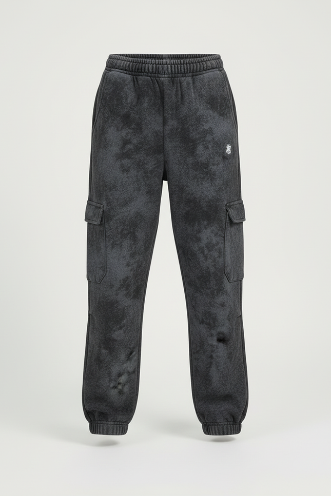 Pantalon Cargo Gris Délavé Ample Molletonné Enfant - vue 2
