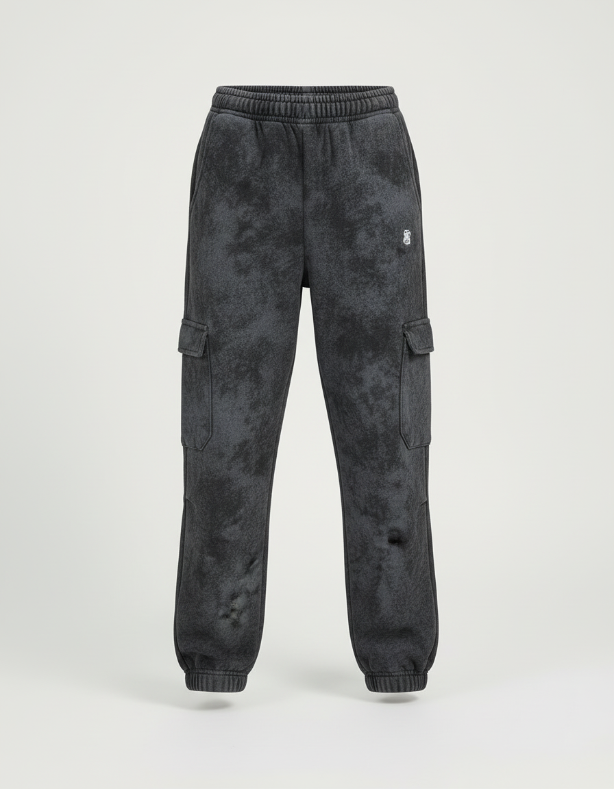 Pantalon Cargo Gris Délavé Ample Molletonné Enfant - vue 2