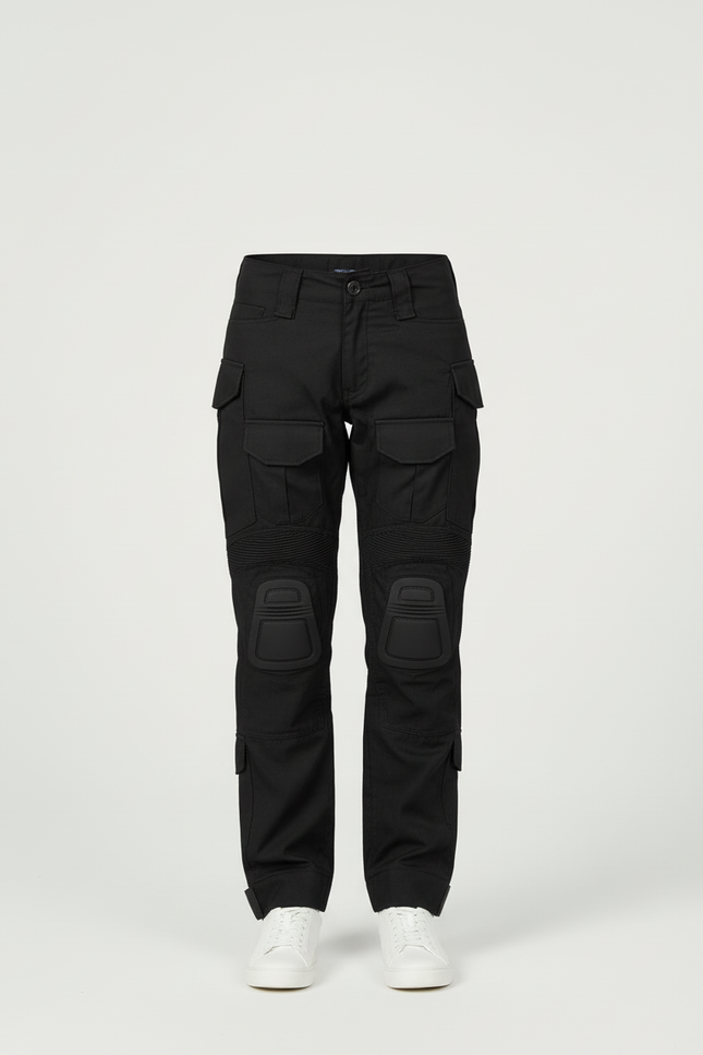 Pantalon Cargo Noir Tactique Multipoches Enfant - Toile - vue 3