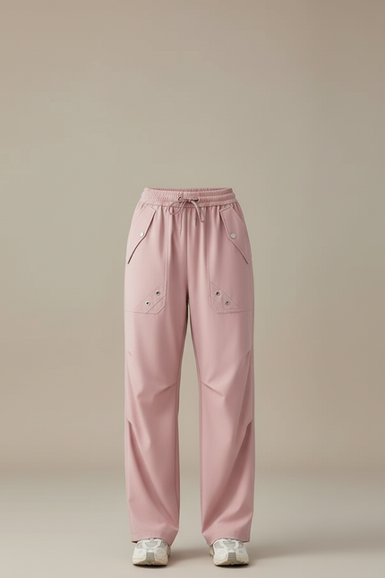 Pantalon Cargo Rose Fluide Ample Décontracté Femme - Polyester - vue 3