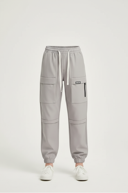 Pantalon Cargo Gris Clair Ample Sportif Enfant - Polyester - vue 3