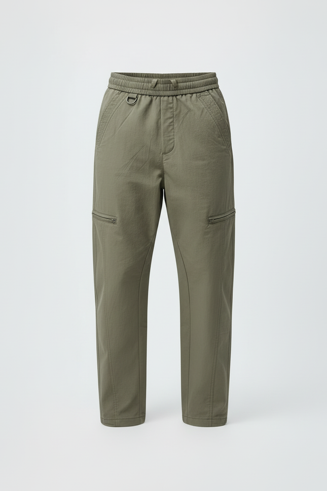 Pantalon Cargo Kaki Ample Décontracté Multipoches Homme - Toile - vue 3