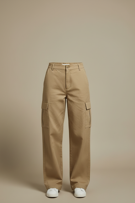 Pantalon Cargo En Twill - Camel Gabardine - vue 3