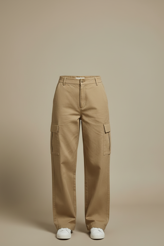 Pantalon Cargo En Twill - Camel Gabardine - vue 3