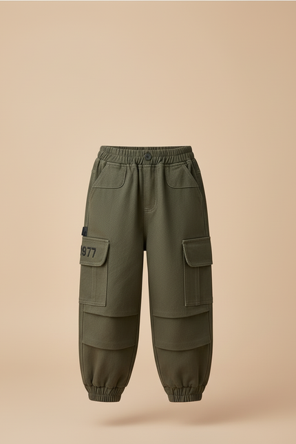 Pantalon Cargo Bébé - Kaki Molleton - vue 3