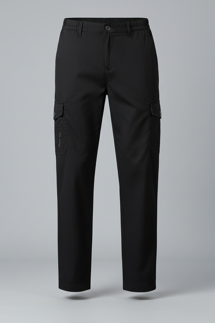 Pantalon Cargo Noir Homme Droit Décontracté Coton - vue 3