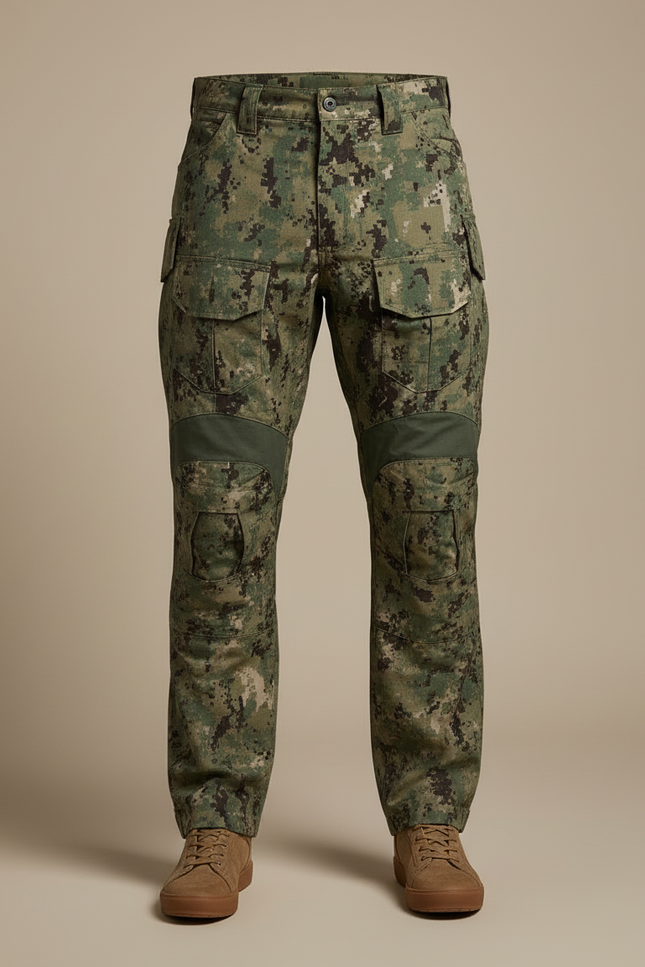 Pantalon Cargo Homme Camouflage Tactique Multipoches Renforcé - Multicolore Toile - vue 3