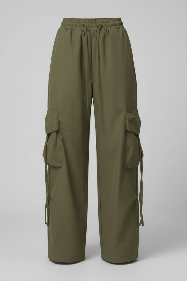 Pantalon Cargo Militaire Femme - Kaki Polyester - vue 3