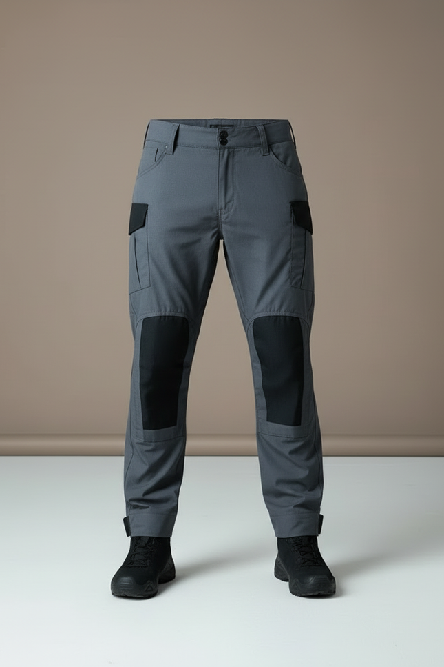 Pantalon Cargo Gris Tactique Multi-Poches Renforcé - Polyester - vue 3