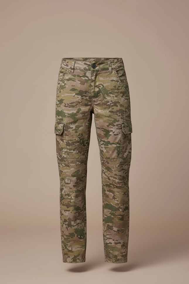 Pantalon Cargo Camouflage Enfant Slim Respirant - Multicolore Toile - vue 3
