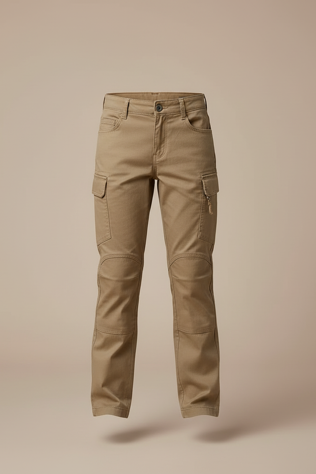 Pantalon Cargo Kaki Coupe Droite Enfant Décontracté - Toile - vue 3