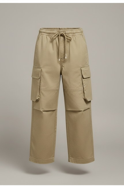 Pantalon Cargo Garçon Kaki Baggy - Toile - vue 3