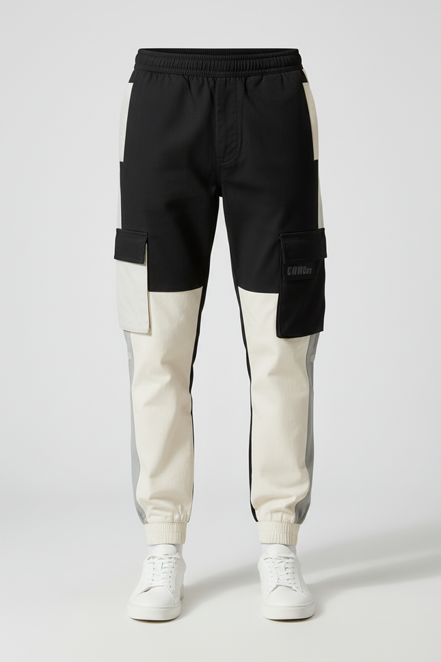 Pantalon Cargo Bicolore Ample Homme Décontracté Cordon - Multicolore Polyester - vue 3