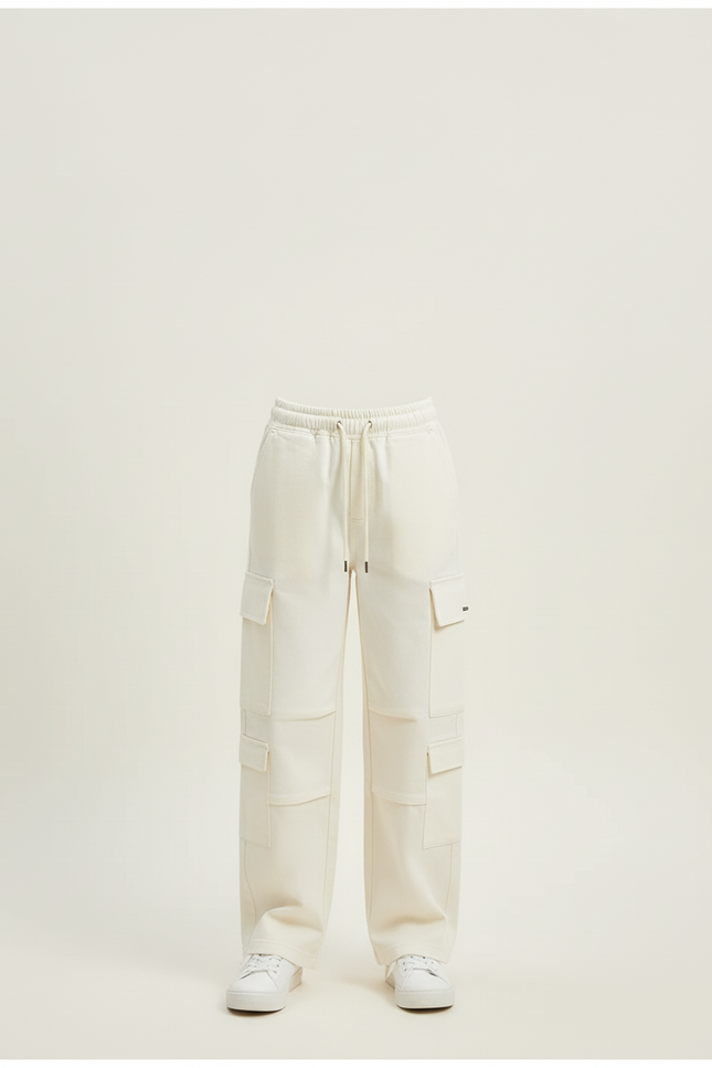 Pantalon Cargo Crème Ample Multipoches Enfant - Beige Toile - vue 3