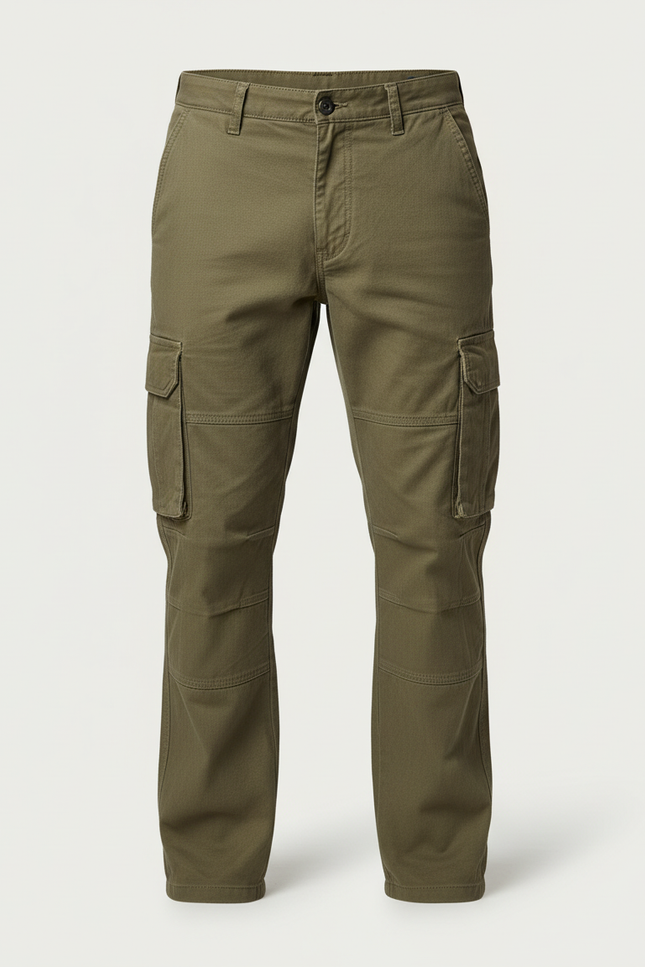 Pantalon Cargo Kaki Ample Coton Homme Travail - Toile - vue 3