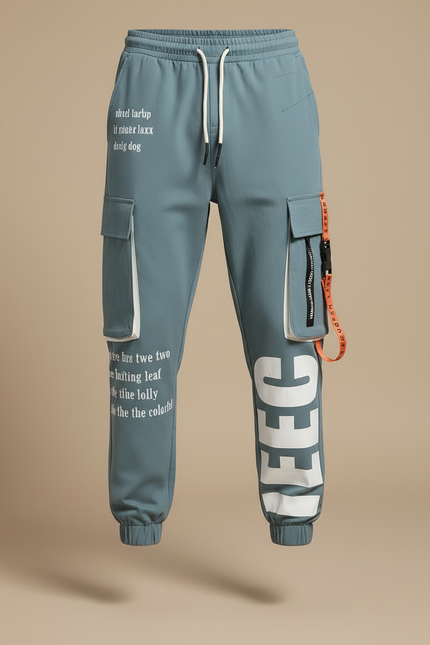 Pantalon Cargo Urbain Homme - Bleu Polyester - vue 3