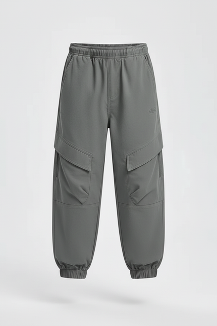 Pantalon Cargo Gris Ample Multipoches Enfant Garçon - Polyester - vue 3