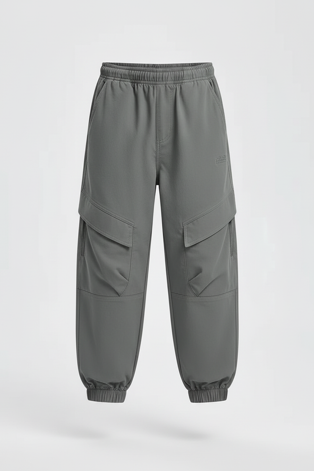 Pantalon Cargo Gris Ample Multipoches Enfant Garçon - Polyester - vue 3