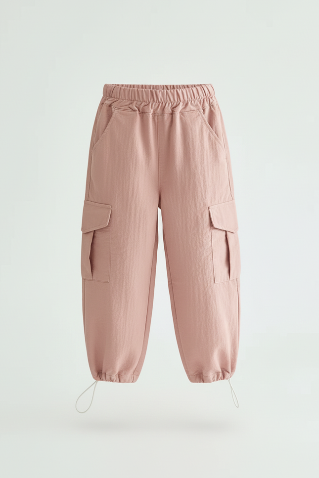 Pantalon Cargo Rose Ample Coton Enfant - Polyester - vue 3